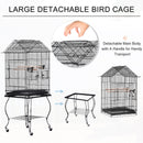 PawHut Large Metal Bird Cage Aviary Parrot Budgie Canary Pet With Stand&Wheels