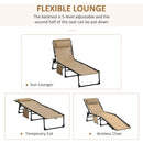 Outsunny Lounger Folding Reclining Camping Bed 5-position Adjustable Beige