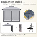 Outsunny Pop Up Gazebo Height Adjustable Canopy Tent w/ Carrying Bag, Grey