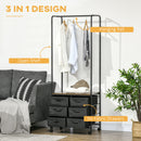 HOMCOM Hanging Clothes Rail Clothes Rack w/ 6 Fabric Drawers for Hallway Bedroom