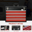 DURHAND Lockable 4 Drawer Tool Chest w/ Ball Bearing Slide Drawer 51cmx22cmx40cm
