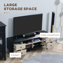 HOMCOM TV Unit Cabinet for TVs up to 60 Inches with Drawers Shelves, Grey