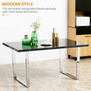 HOMCOM 160 cm Rectangular Dining Table Kitchen Table for 6-8 People Black