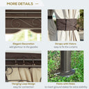 Outsunny 3.4m Steel Gazebo Pavillion for Outdoor w/ Curtains and 2 Tier Roof