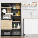 HOMCOM Kitchen Cupboard Storage Cabinet Adjustable Shelves, Wine Glass Rack