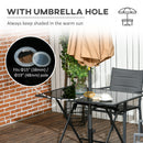 Outsunny Folding Rectangular Garden Dining Table for 6 with Parasol Hole
