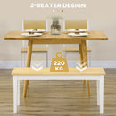 HOMCOM Wood Dining Bench Wooden Bench for 2 People, Natural Wood Effect