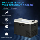 Outsunny 40L Car Refrigerator 12V Portable Freezer for Camping, Driving, Picnic