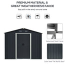 Outsunny 7.7 x 5.7ft Garden Storage Shed with Double Sliding Door Outdoor Grey