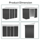Outsunny Pend Garden Storage Shed w/ Sliding Door Ventilation Window Sloped Roof