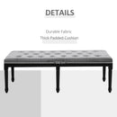 HOMCOM Fabric Bed End Bench Velvet Upholstered Tufted Accent Lounge Sofa