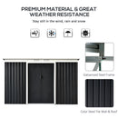 Outsunny 9 x 4FT Outdoor Metal Frame Garden Storage Shed w/ 2 Door, Grey