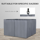 Outsunny Outdoor Privacy Curtain 4-Panel Sidewalls for 3 x 3 (M) Gazebos Grey