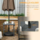 Outsunny Garden Side Table Coffee Table with Umbrella Hole for Patio Balcony