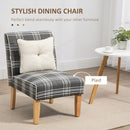 HOMCOM Dining Chair Linen-Touch Fabric Kitchen Chair W/ Rubber Wood Legs Grey