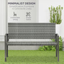 Outsunny Patio Rattan 2 Seater Garden Bench Love Seater Garden Armchair Grey