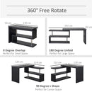 HOMCOM Modern Corner 360° Rotating L-Shaped Computer Desk Writing Table