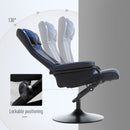 Vinsetto Video Game Chair and Footrest Set with Lumbar Support Headrest Grey