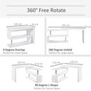 HOMCOM Modern Corner 360° Rotating L-Shaped Computer Desk Writing Table