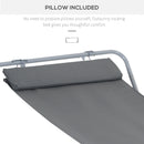 Outsunny Single Texteline Outdoor Hammock Bed Patio Sun LoungerRocker Grey
