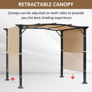 Outsunny Outdoor Retractable Gazebo Overhead Backyard Shade Sun Shelter Steel