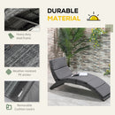 Outsunny Garden Rattan Sun Lounger Foldable Patio Recliner Chaise Chair Grey