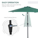 Outsunny Patio Umbrella Parasol Sun Shade Garden Aluminium Green 2.7M