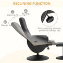 HOMCOM PU Leather 2 Pcs Reclining Armchair w/ Ottoman 360° Swivel Black