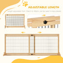 PawHut Adjustable Wooden Pet Gate Freestanding Dog Barrier for Doorway