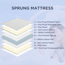 HOMCOM Double Mattress W/ Breathable Foam Pocket Innerspring 190cmx137cmx18cm