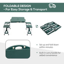 Outsunny Picnic Table Chair Set 4 Seat Aluminium PP W/ 2.7cm Umbrella Hole