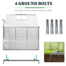 Outsunny Walk-In Garden Greenhouse Cold Frame Aluminum Polycarbonate 6 x 4ft