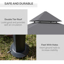 Outsunny Outdoor Double-tier BBQ Gazebo Shelter Grill Canopy Barbecue Tent Patio