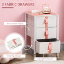 HOMCOM 3 Drawer Chest of Drawers w/ Wooden Top for Kid Room Closet Hallway Pink