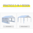 Outsunny 4m Gazebo Garden Marquee Canopy Party Carport Shelter Garage Tent White
