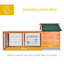 PawHut Wooden Rabbit Hutch Detachable Pet House with Openable Run & Roof