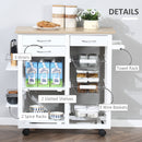 HOMCOM Kitchen Cart Trolley with Spice Racks, Baskets, Drawers for Dining Room