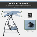 Outsunny Garden Rattan Swing Chair Swinging Hammock w/ Cushion Mixed Grey