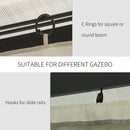 Outsunny 3 x 4(m) Universal Gazebo Replacement Sidewall Set w/ 4 Panels, Beige