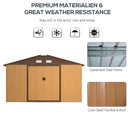 Outsunny 13 X 11ft Outdoor Garden Storage Shed w/2 Doors Galvanised Metal Yellow