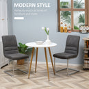 HOMCOM Round Dining Table with Matte Top Metal legs, Kitchen Table for 2 People