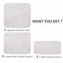 Outsunny 7pc Cream Rattan Wicker Furniture Home Sofa Cushion Cover Replacement