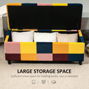 HOMCOM 114 x 47 x 47cm Velvet Storage Ottoman, Button-tufted Footstool Box