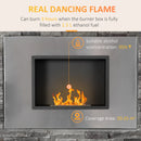 HOMCOM Wall Mounting Bio Ethanol Fireplace Heater with 1.5L Tank, Silver