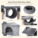 PawHut 150CM Cat Tree Tower Kittens Activity Stand House Scratching Posts