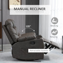 HOMCOM Manual Recliner Chair with Footrest, Cup Holder, Swivel Base, Brown