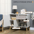 HOMCOM Modern Sideboard Storage Cabinet, Free Standing Accent Cupboard Grey
