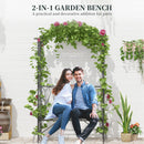 Outsunny Garden Arbour Bench Plant Climbing Support Trellis Rose Vines Black