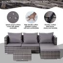 Outsunny Rattan Garden Sofa Set Storage Table Wicker Patio Lounger 4-Seater Grey