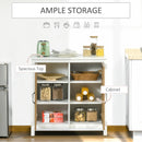 HOMCOM Kitchen Sideboard, Glass Door Storage Cabinet for Dining Room White